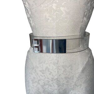 Kaso Vintage 1980s Womens Belt Size Large Waist Bracelets Clear Mirror